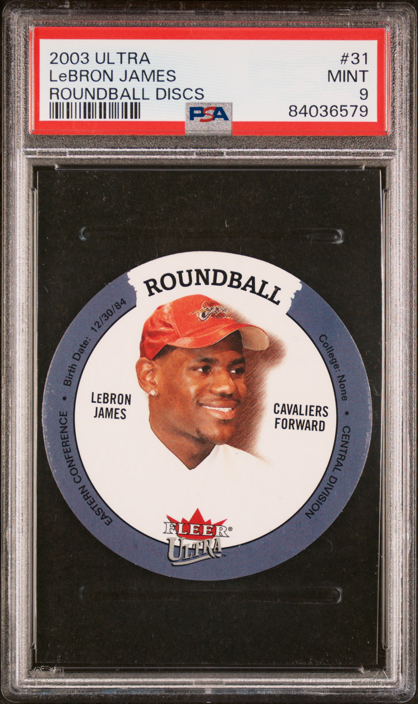 2003 ULTRA ROUNDBALL DISCS #31 LeBRON JAMES ROUNDBALL DISCS