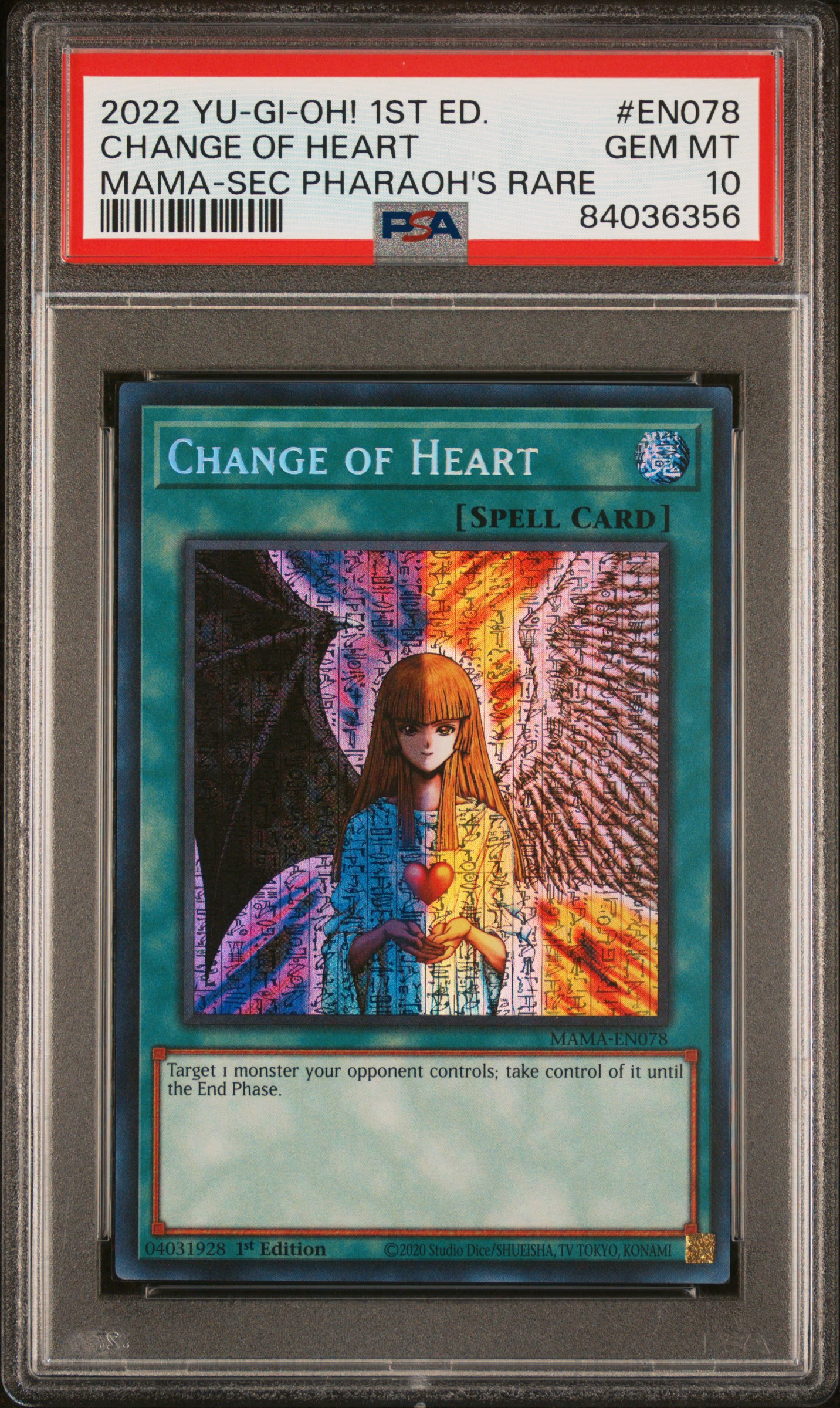 2022 YU-GI-OH! MAMA-MAGNIFICENT MAVENS #EN078 CHANGE OF HEART MAMA-SEC PHARAOH'S RARE