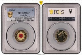 2012-C $2 Remembrance Day Colorized MS67