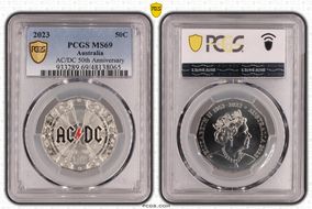 2023 50C AC/DC 50th Anniversary Colorized MS69