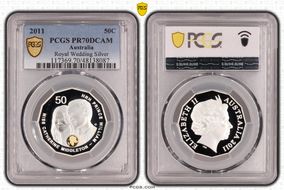 2011 50C Royal Wedding Ag Selective Gilt PR70DCAM