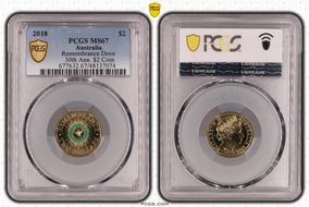 2018 $2 Remembrance Dove Colorized 30th Ann. $2 Coin MS67