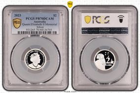 2023 $2 Queen Elizabeth II Memorial  Silver PR70DCAM