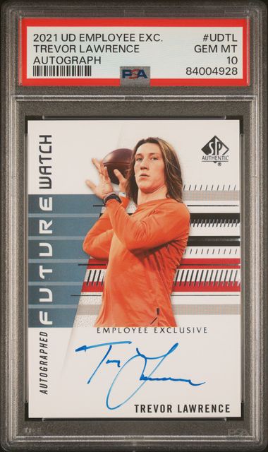 2021 Upper Deck Employee Exclusive Trevor Lawrence #Udtl (Autograph) Gem Mt 10 front