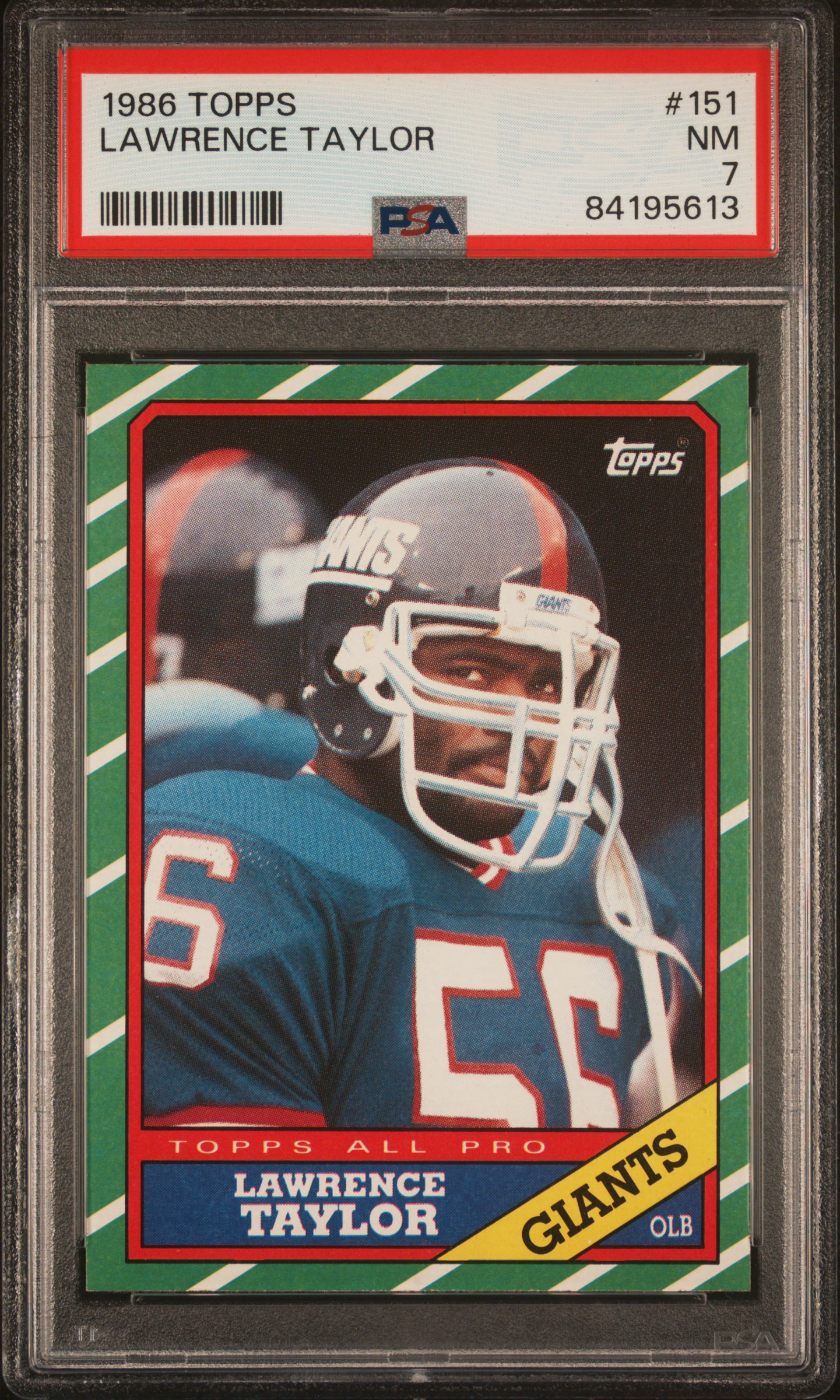 1986 Topps #151 Lawrence Taylor – PSA NM 7