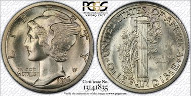 1916-S 10C Mercury MS67FB