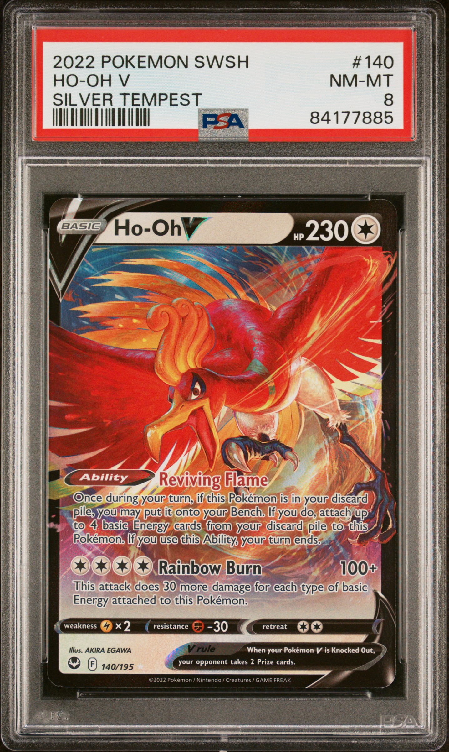 2022 POKEMON SWORD & SHIELD SILVER TEMPEST #140 HO-OH V SILVER TEMPEST