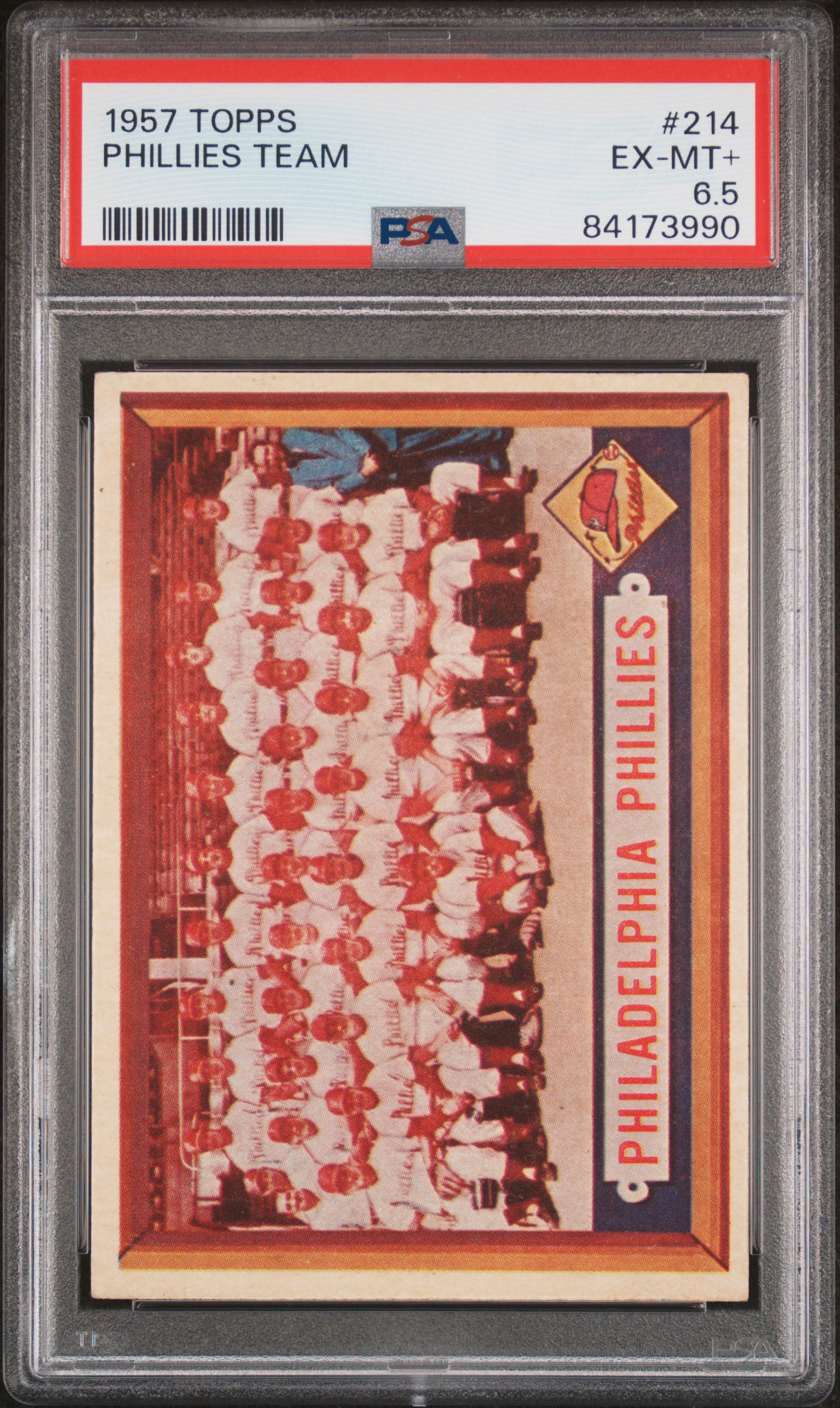 1957 TOPPS #214 PHILLIES TEAM