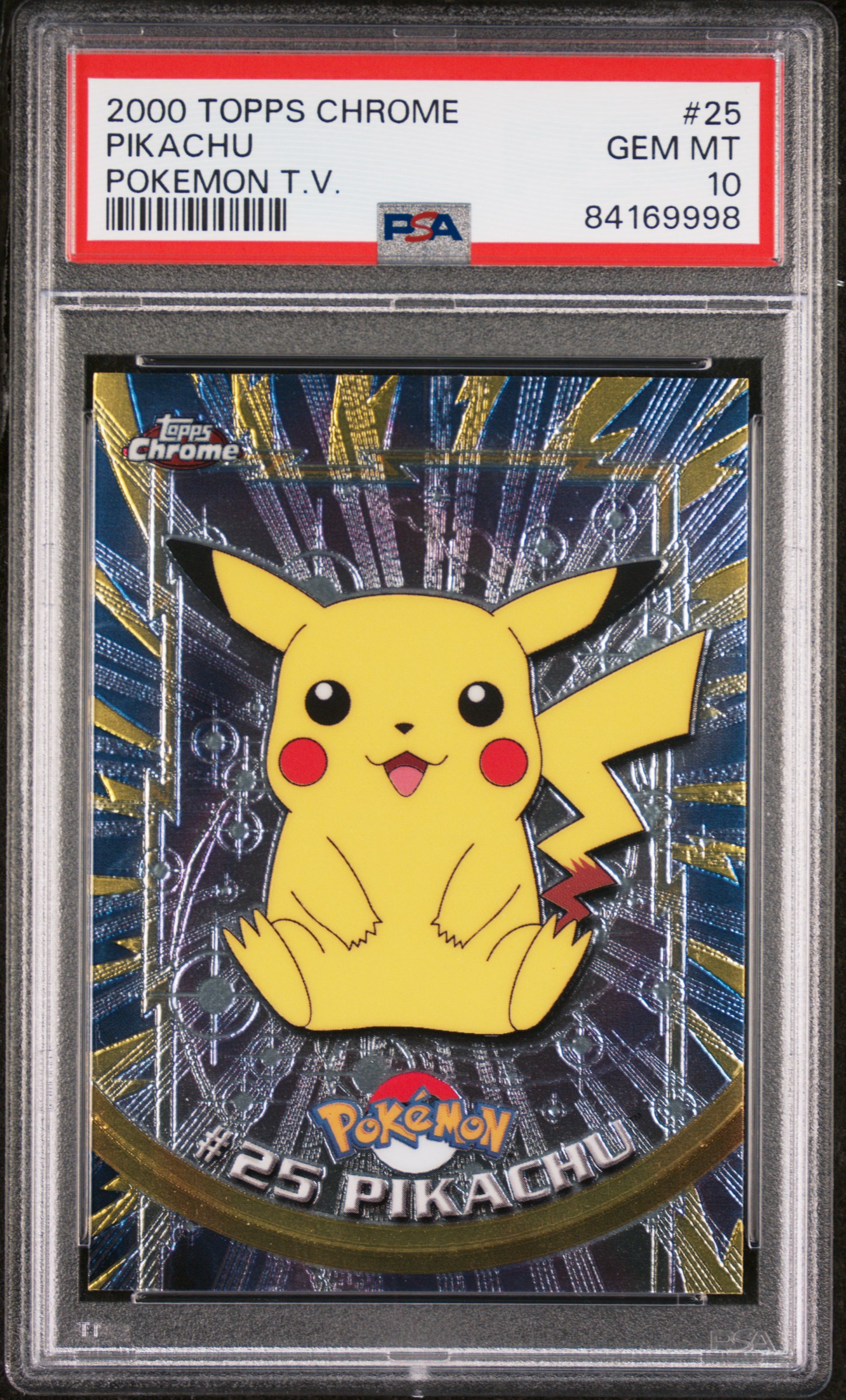 2000 TOPPS CHROME POKEMON T.V. #25 PIKACHU POKEMON T.V.