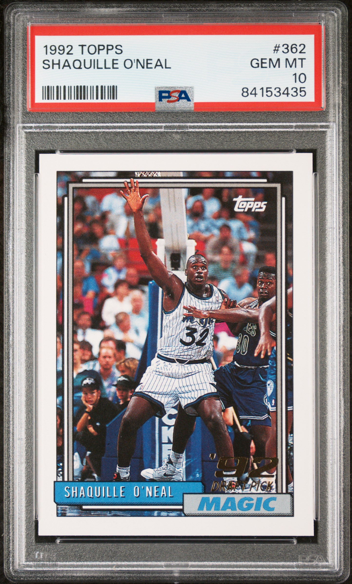 1992-93 Topps #362 Shaquille O'Neal Rookie Card– PSA GEM MT 10
