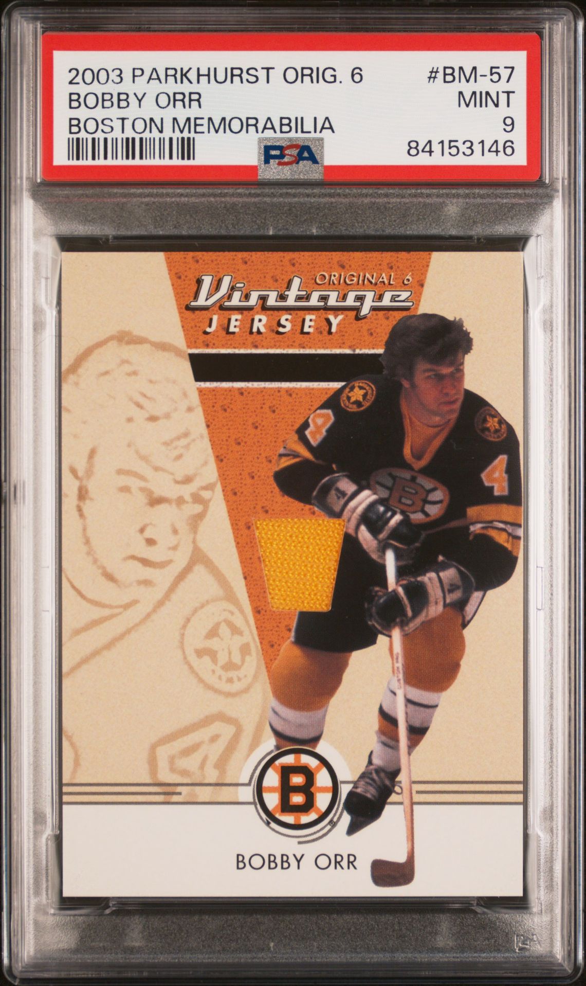 2003 Parkhurst Original 6 Boston Memorabilia Bobby Orr #Bm-57 (Boston Memorabilia) Mint 9 front