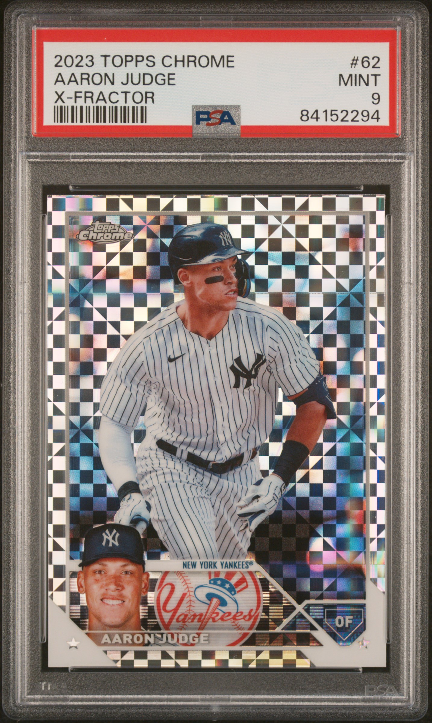 2023 TOPPS CHROME #62 AARON JUDGE X-FRACTOR