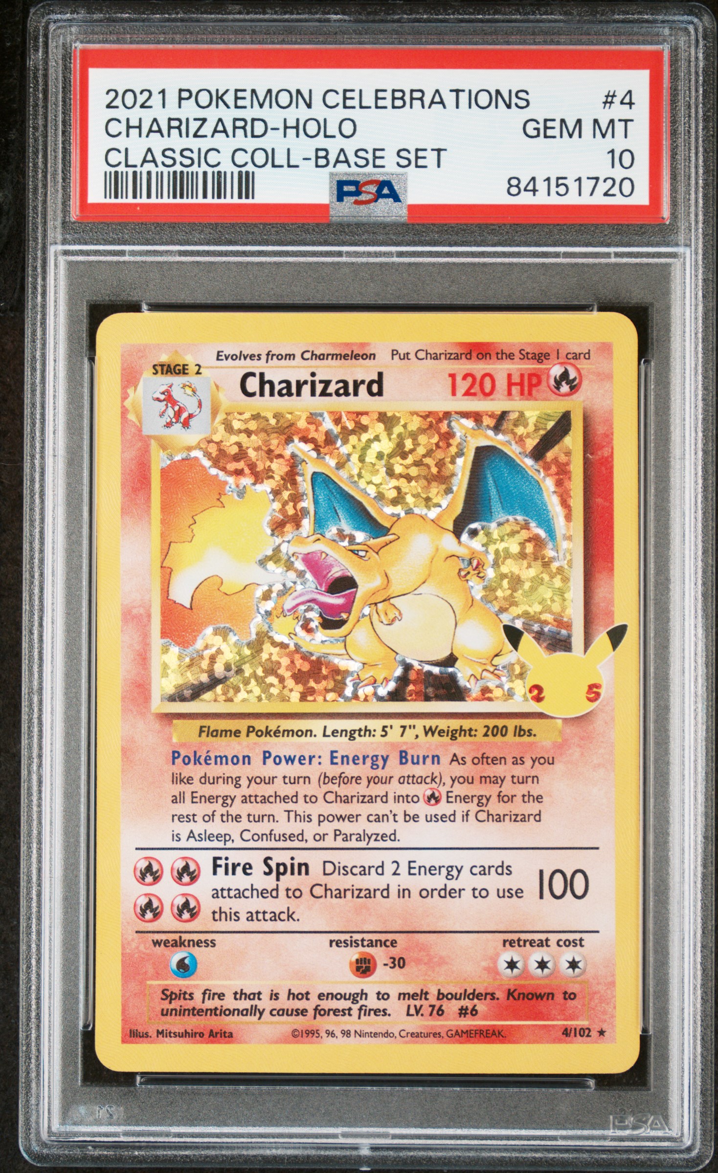 2021 #4 Charizard-Holo PSA 10 Celebrations Classic Collection
