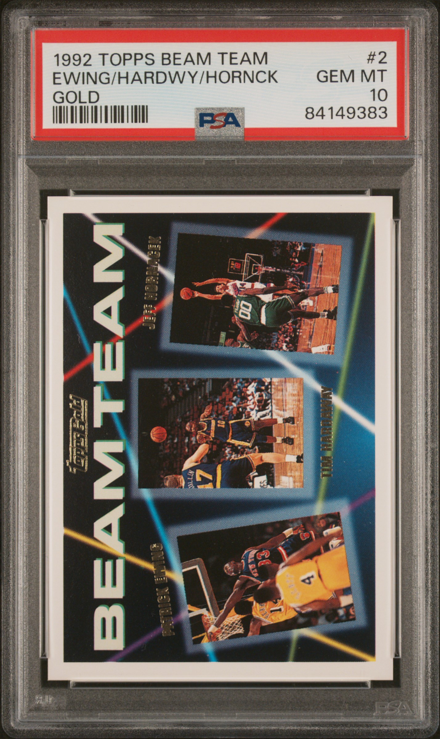 1992 TOPPS BEAM TEAM GOLD #2 EWING/HARDWY/HORNCK GOLD