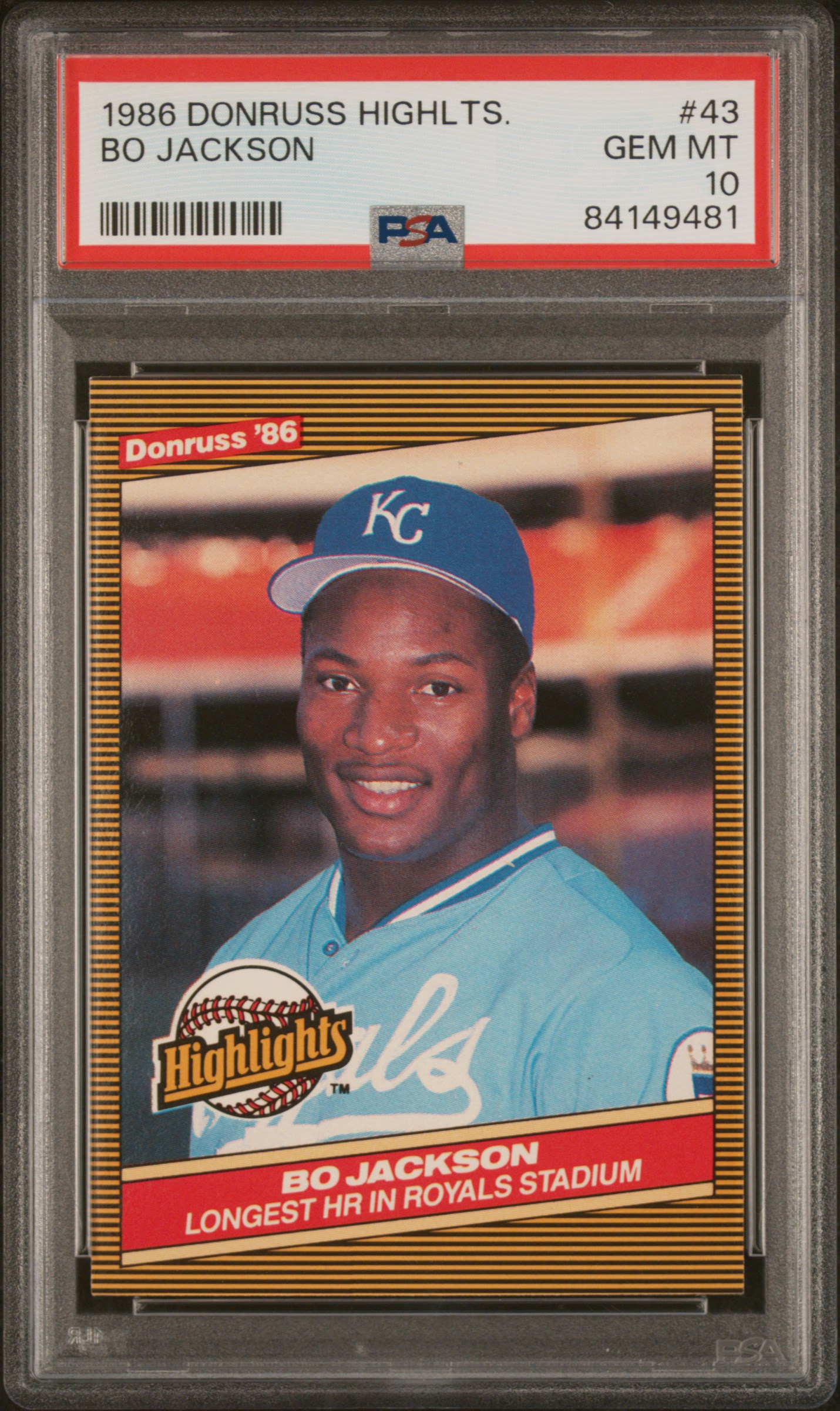 1986 DONRUSS HIGHLIGHTS #43 BO JACKSON