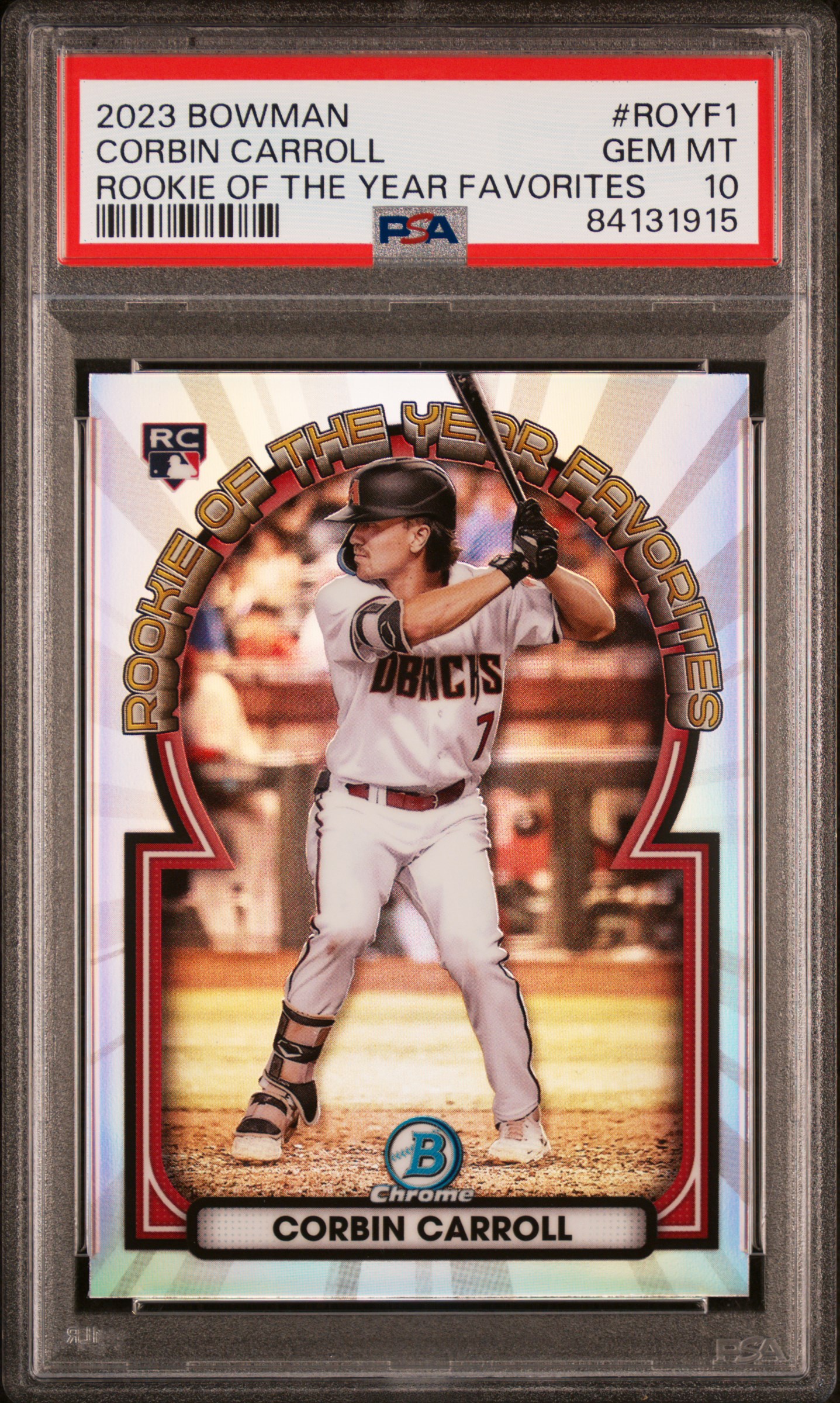 2023 BOWMAN ROOKIE OF THE YEAR FAVORITES #ROYF1 CORBIN CARROLL ROOKIE OF THE YEAR FAVORITES