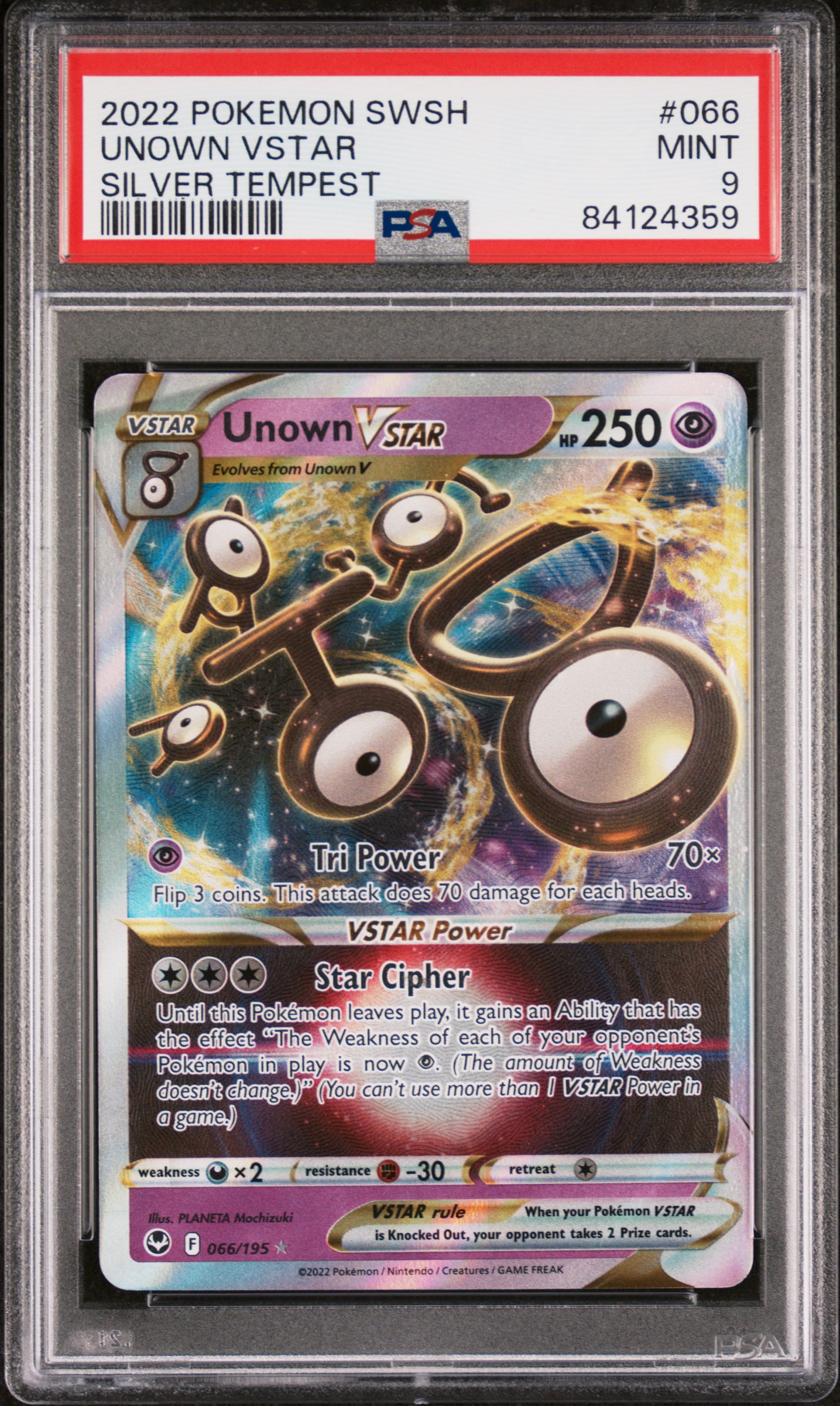 2022 POKEMON SWORD & SHIELD SILVER TEMPEST #066 UNOWN VSTAR SILVER TEMPEST