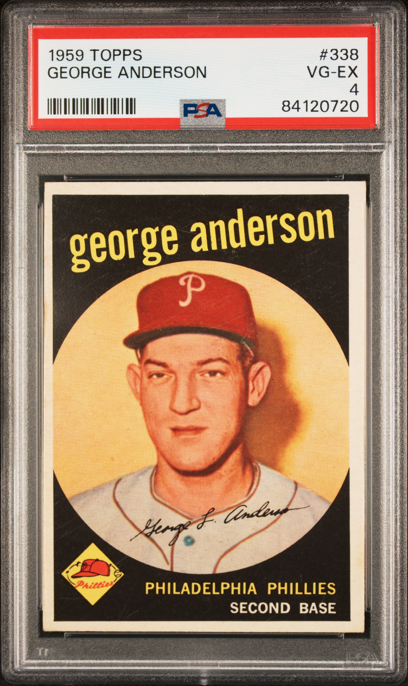 1959 Topps #338 George (Sparky) Anderson Rookie Card - PSA VG-EX 4