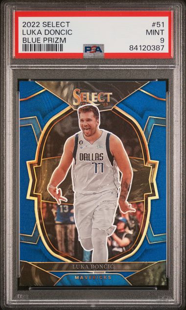 2022 Panini Select Blue Prizm 51 Luka Doncic – PSA MINT 9 on