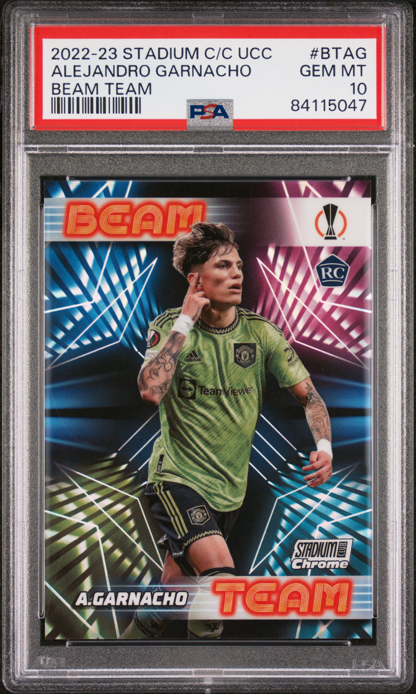 2022-23 TOPPS STADIUM CLUB CHROME UEFA CLUB COMPETITIONS BEAM TEAM #BTAG ALEJANDRO GARNACHO