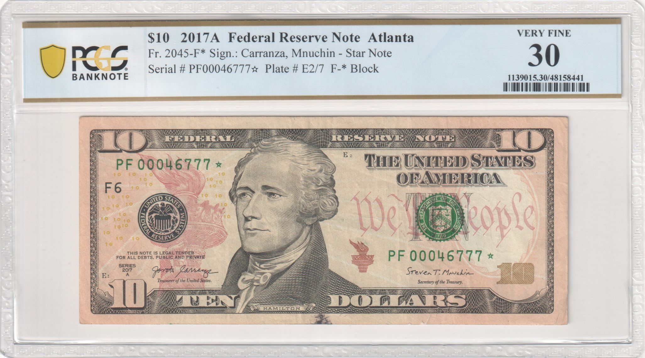 PCGS Certificate Verification Banknote Details for Cert #48158441
