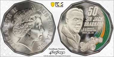 2017 50C Sir Jack Brabham Colorized MS70