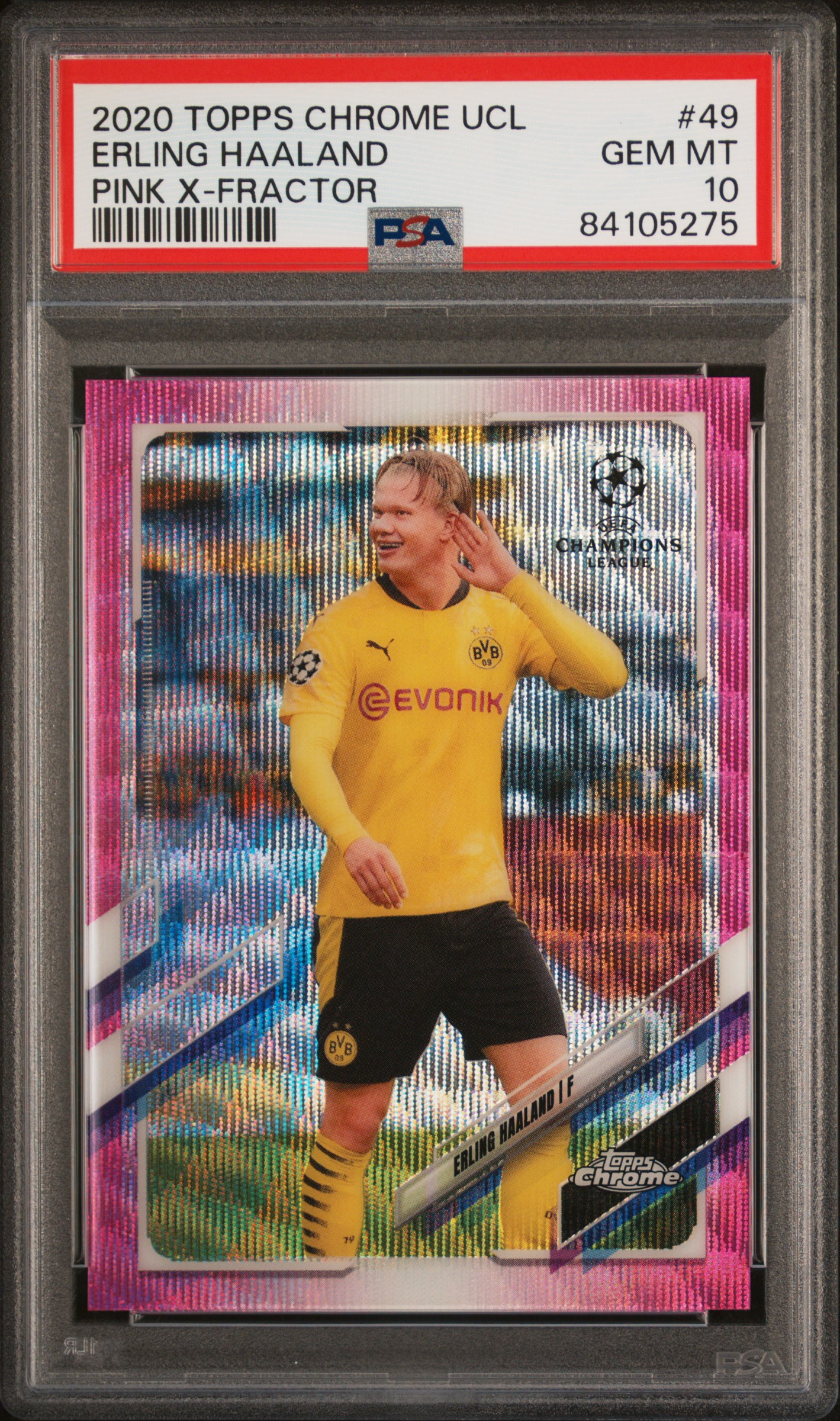 2020 #49 Erling Haaland PSA 10 Topps Chrome UEFA Champions League