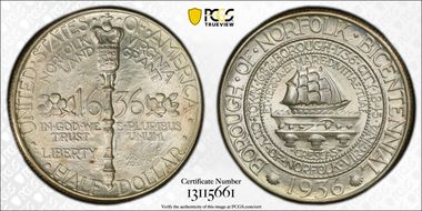 1936 50C Norfolk MS67