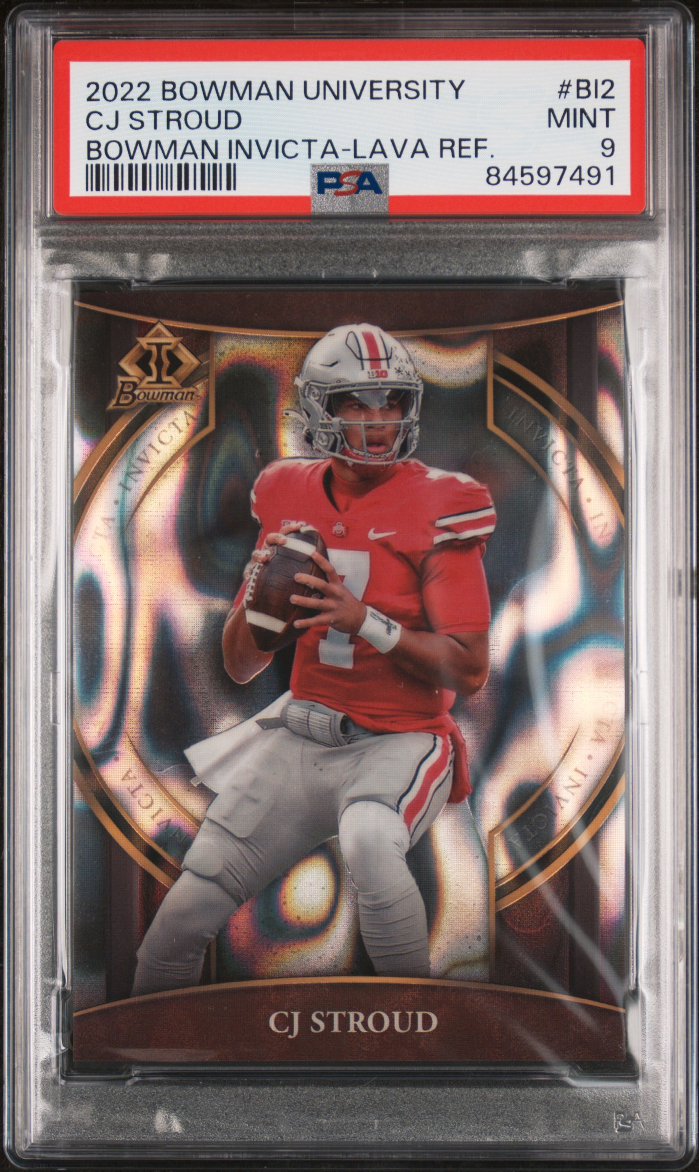 2022 BOWMAN UNIVERSITY BOWMAN INVICTA #BI2 CJ STROUD BOWMAN INVICTA-LAVA REF.