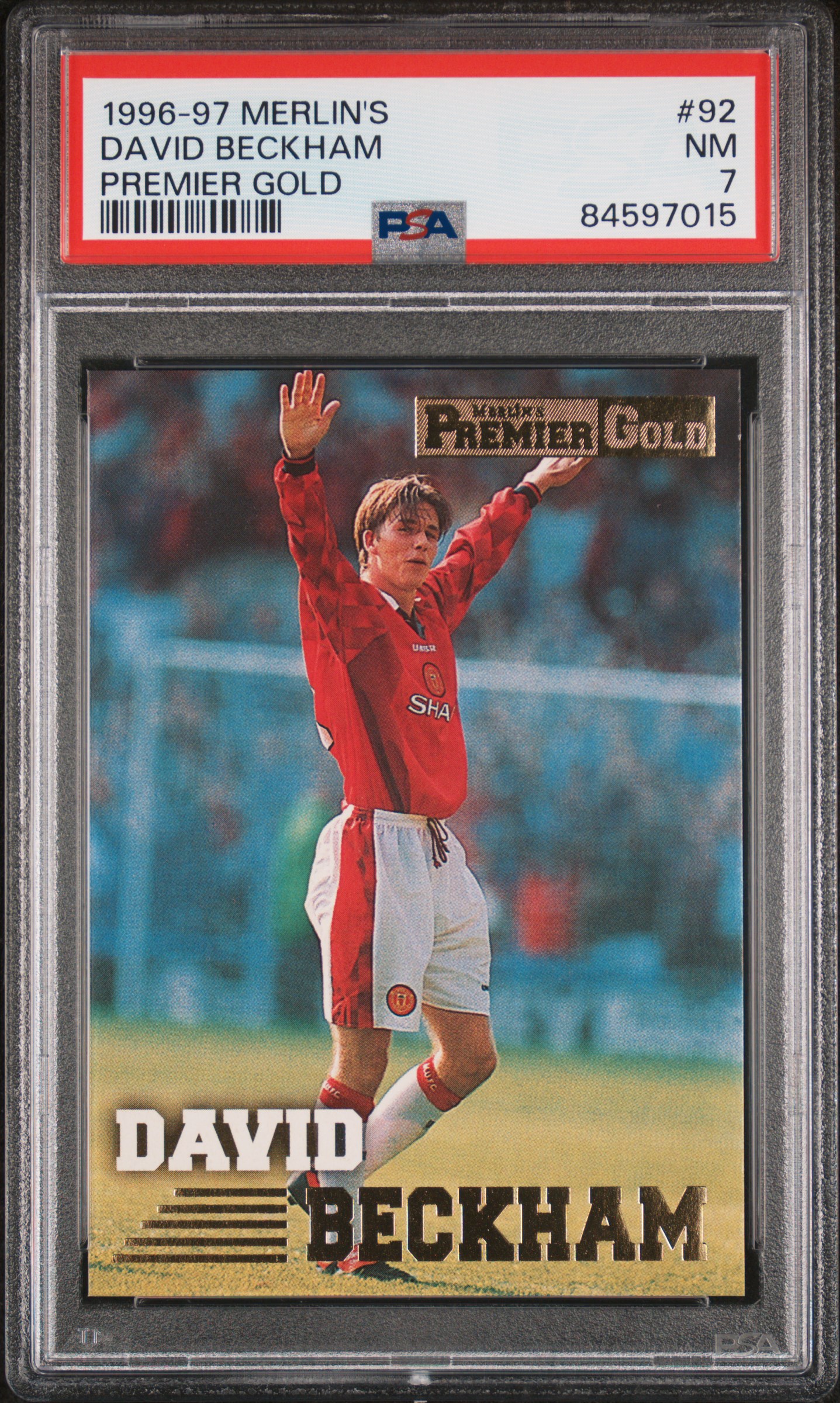 1996 MERLIN'S PREMIER GOLD #92 DAVID BECKHAM PREMIER GOLD