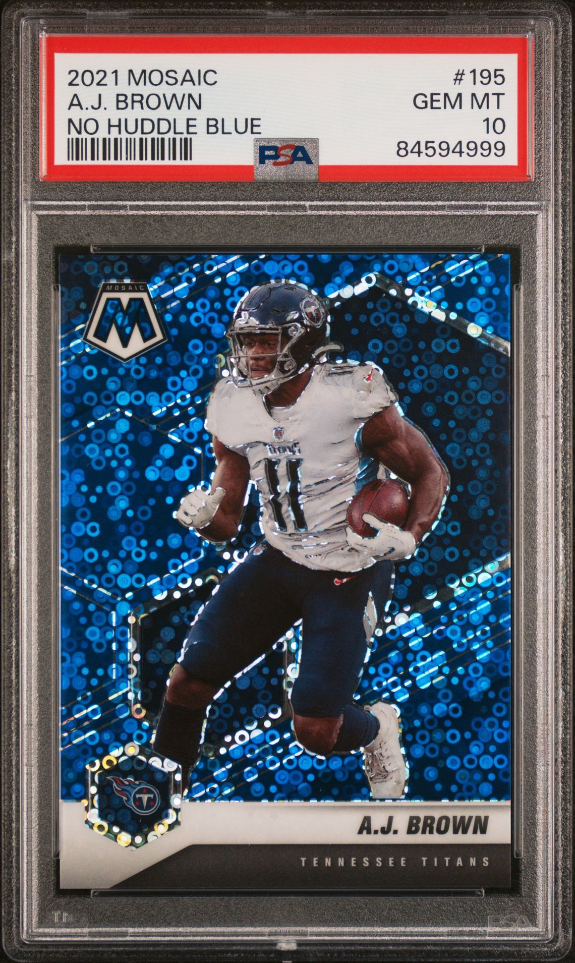 2021 Panini Mosaic A.j. Brown #195 (No Huddle Blue) Gem Mt 10 front