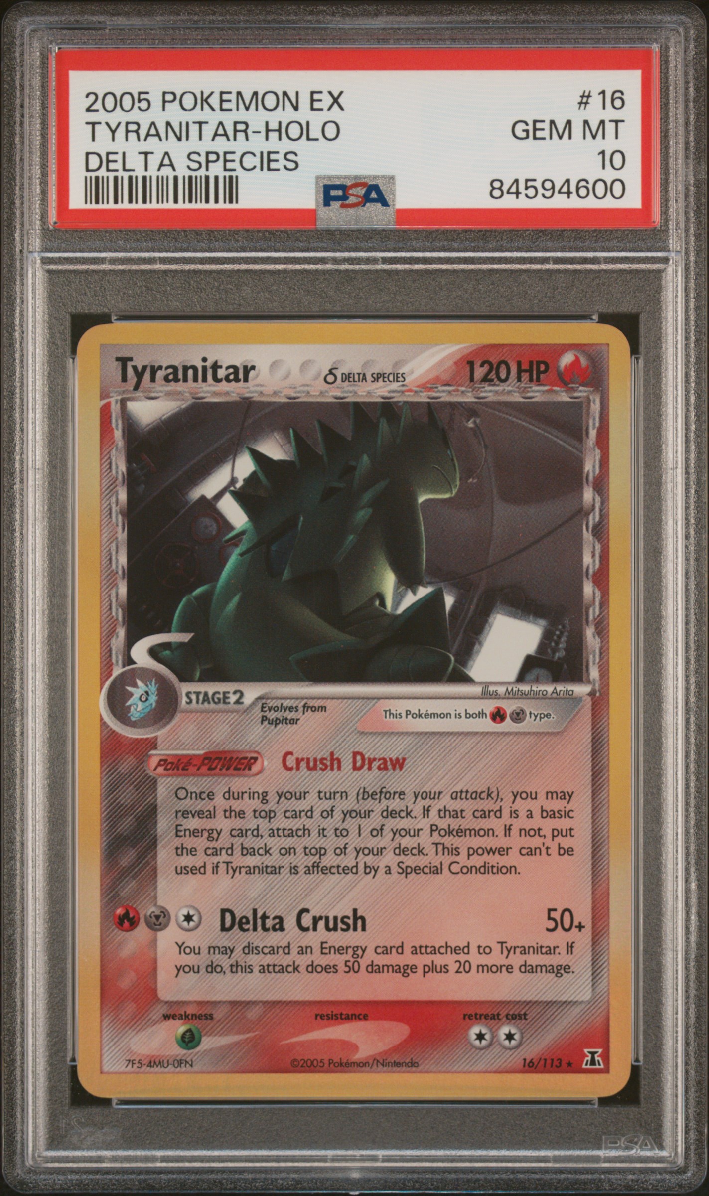 2005 POKEMON EX DELTA SPECIES #16 TYRANITAR-HOLO DELTA SPECIES