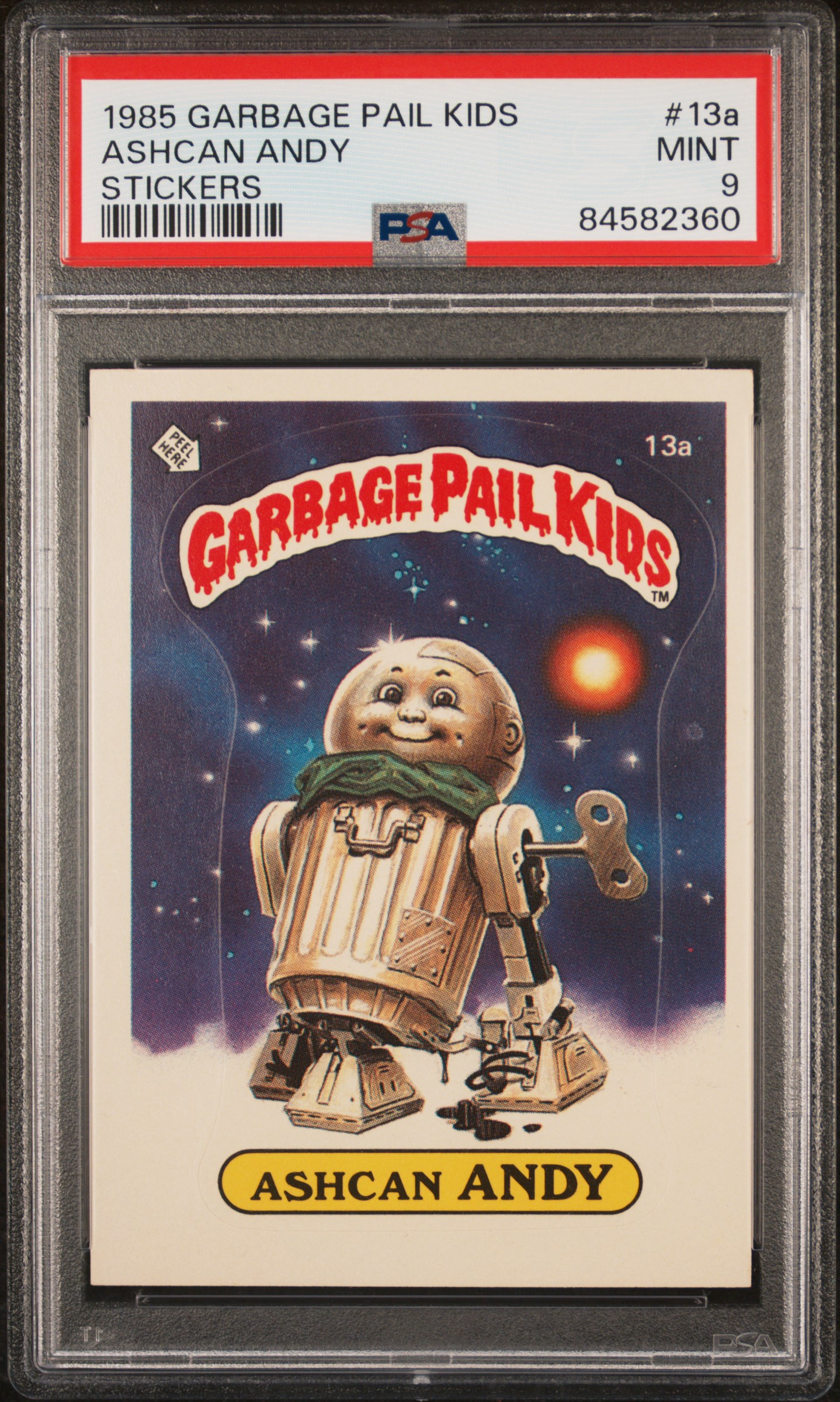 1985 GARBAGE PAIL KIDS STICKERS #13a ASHCAN ANDY STICKERS