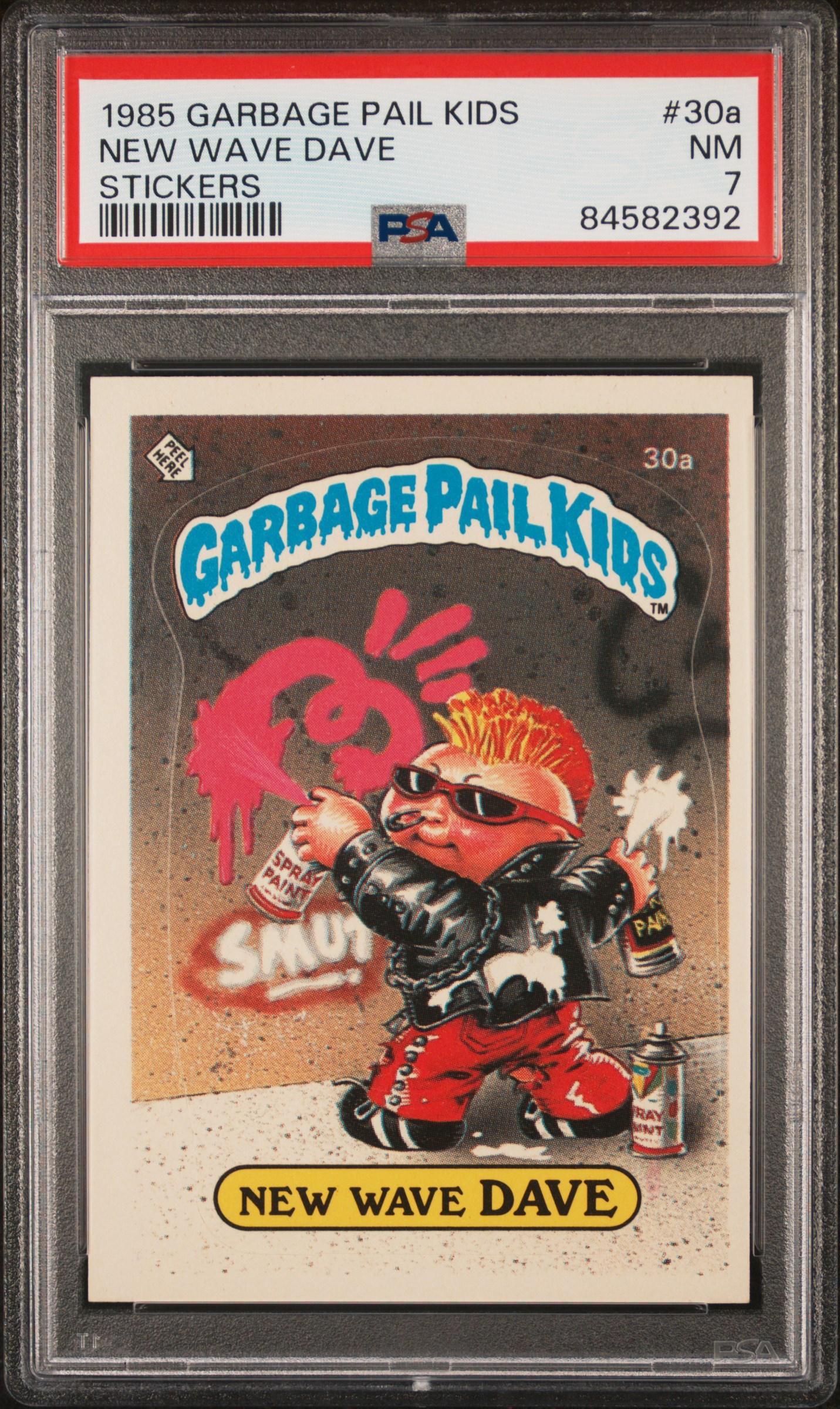 1985 GARBAGE PAIL KIDS STICKERS #30a NEW WAVE DAVE STICKERS
