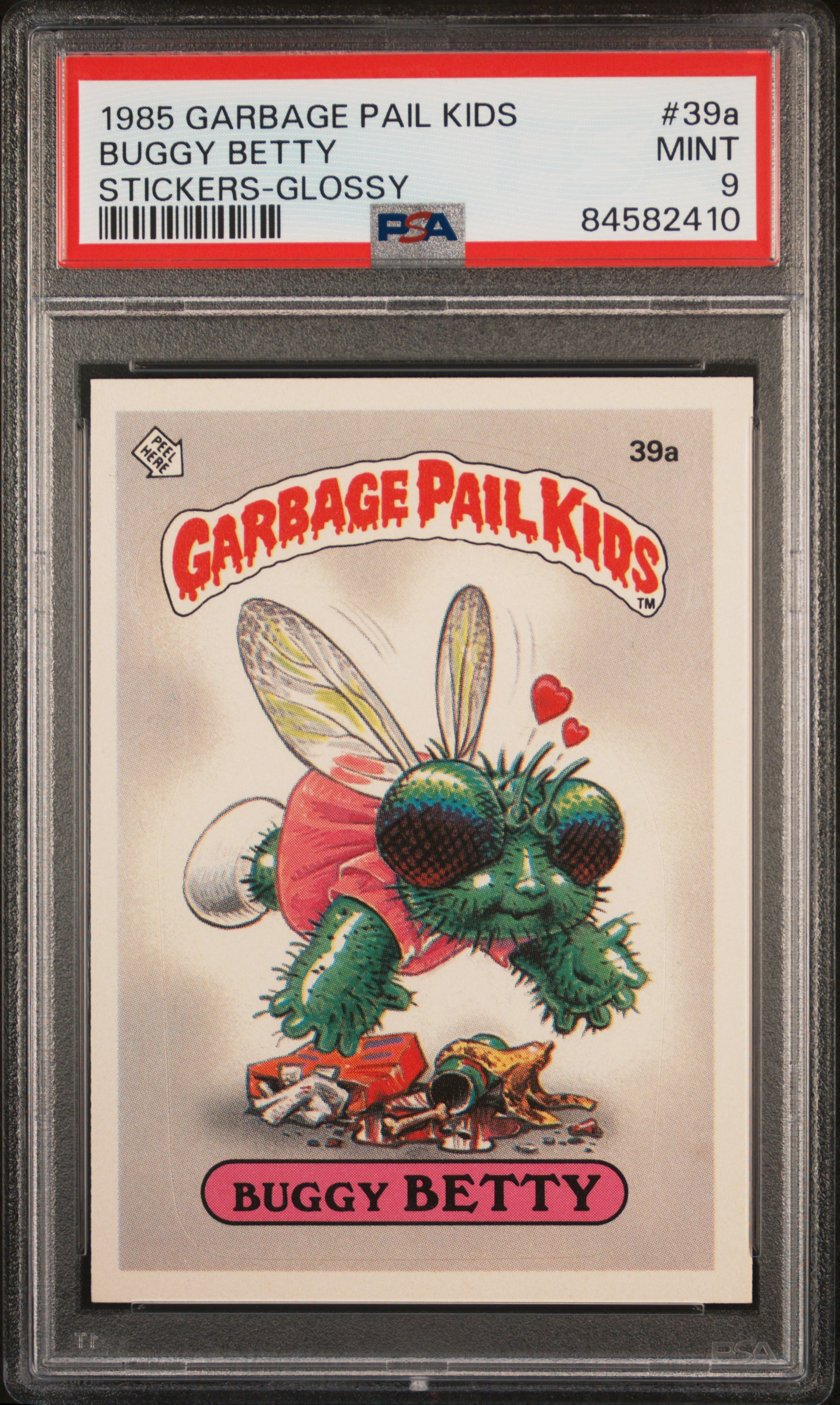 1985 GARBAGE PAIL KIDS STICKERS #39a BUGGY BETTY STICKERS-GLOSSY