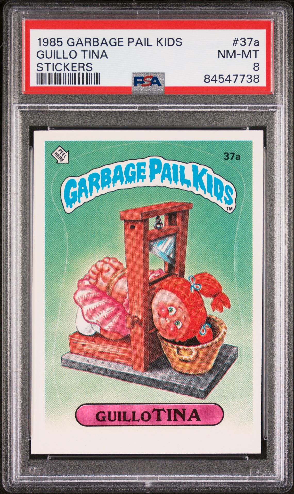 1985 Topps Garbage Pail Kids Series 1 Stickers/Base-Glossy #37A Guillo Tina front