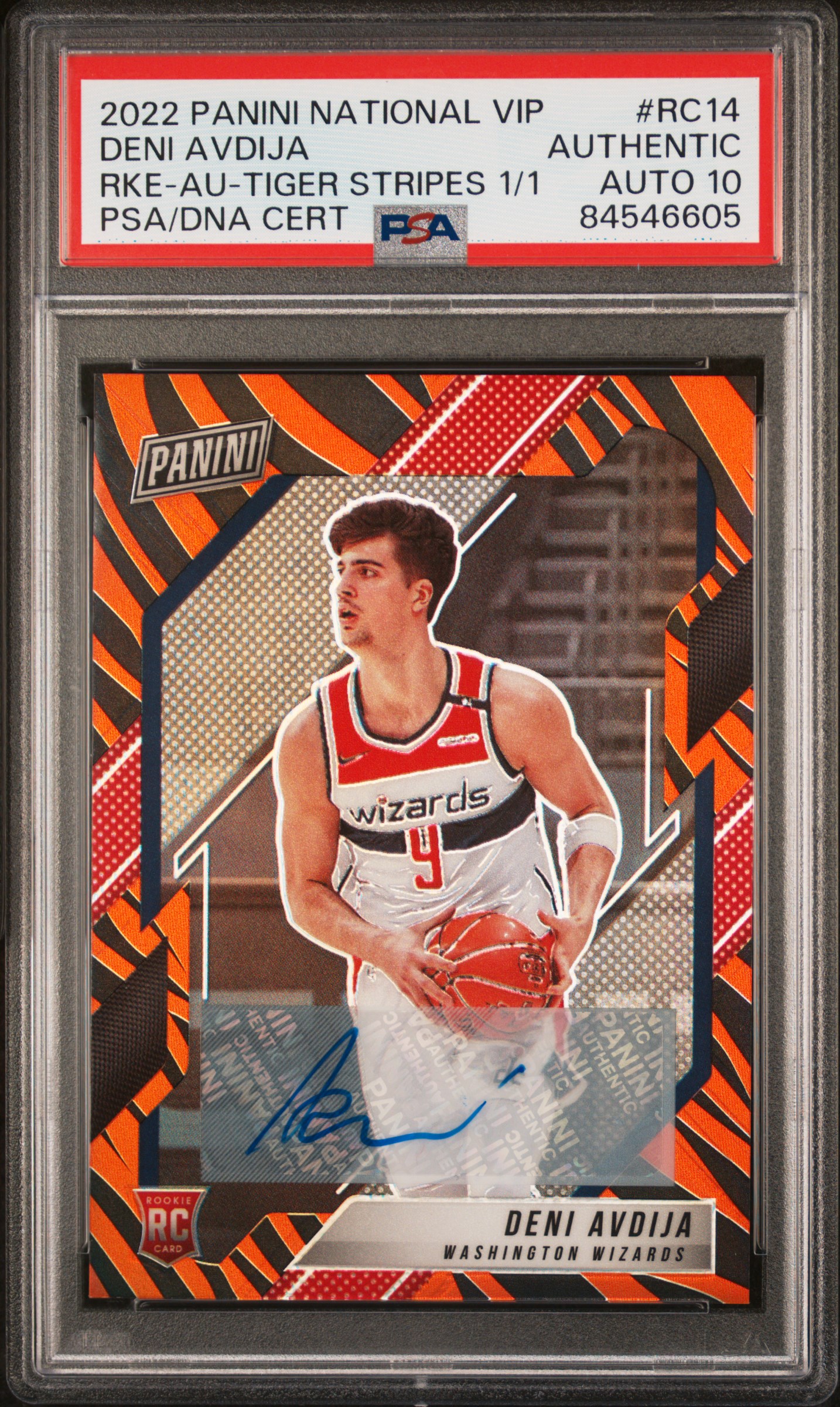 2022 PANINI NATIONAL VIP ROOKIES #RC14 DENI AVDIJA RKE-AU-TIGER STRIPES 1/1