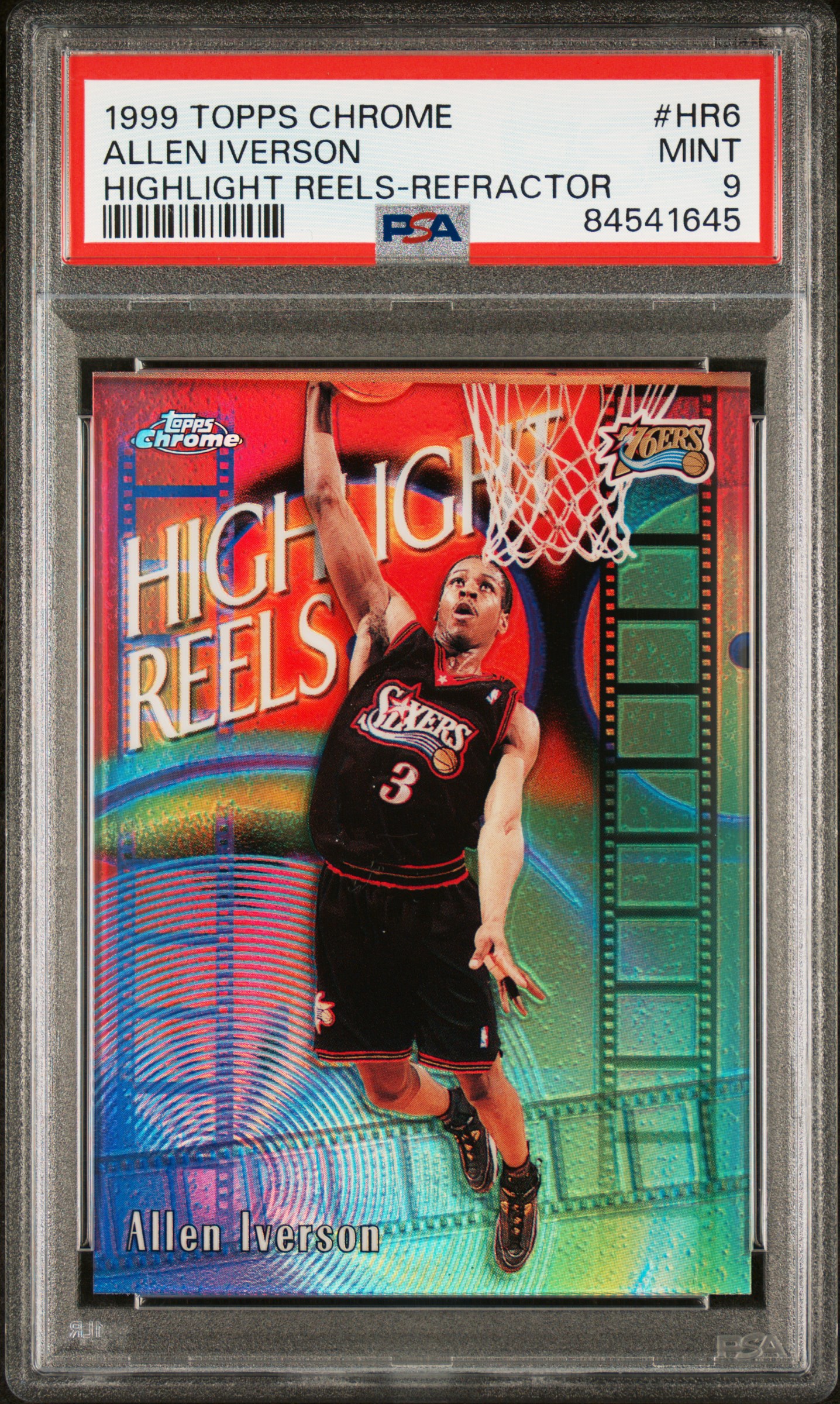 1999 TOPPS CHROME HIGHLIGHT REELS #HR6 ALLEN IVERSON HIGHLIGHT REELS-REFRACTOR