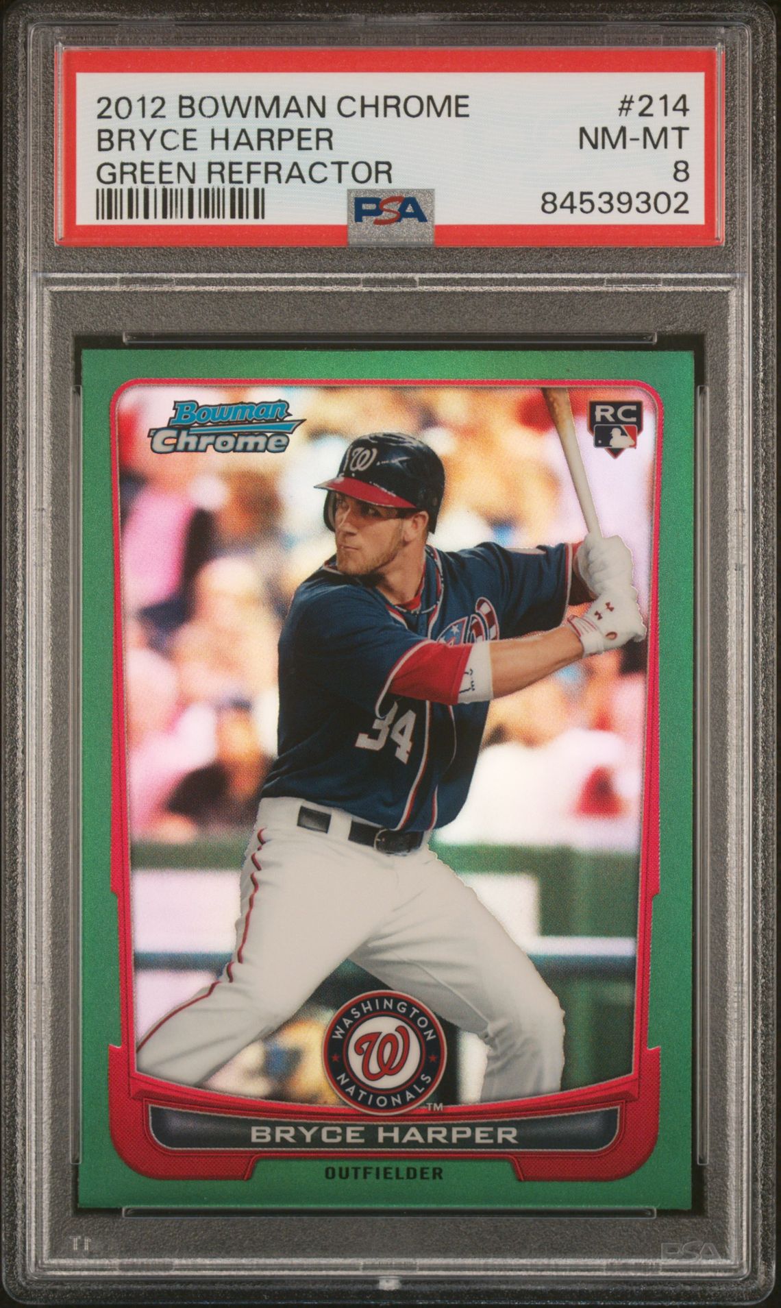 2012 Bowman BOWMAN CHROME Green Refractor #214 Bryce Harper front