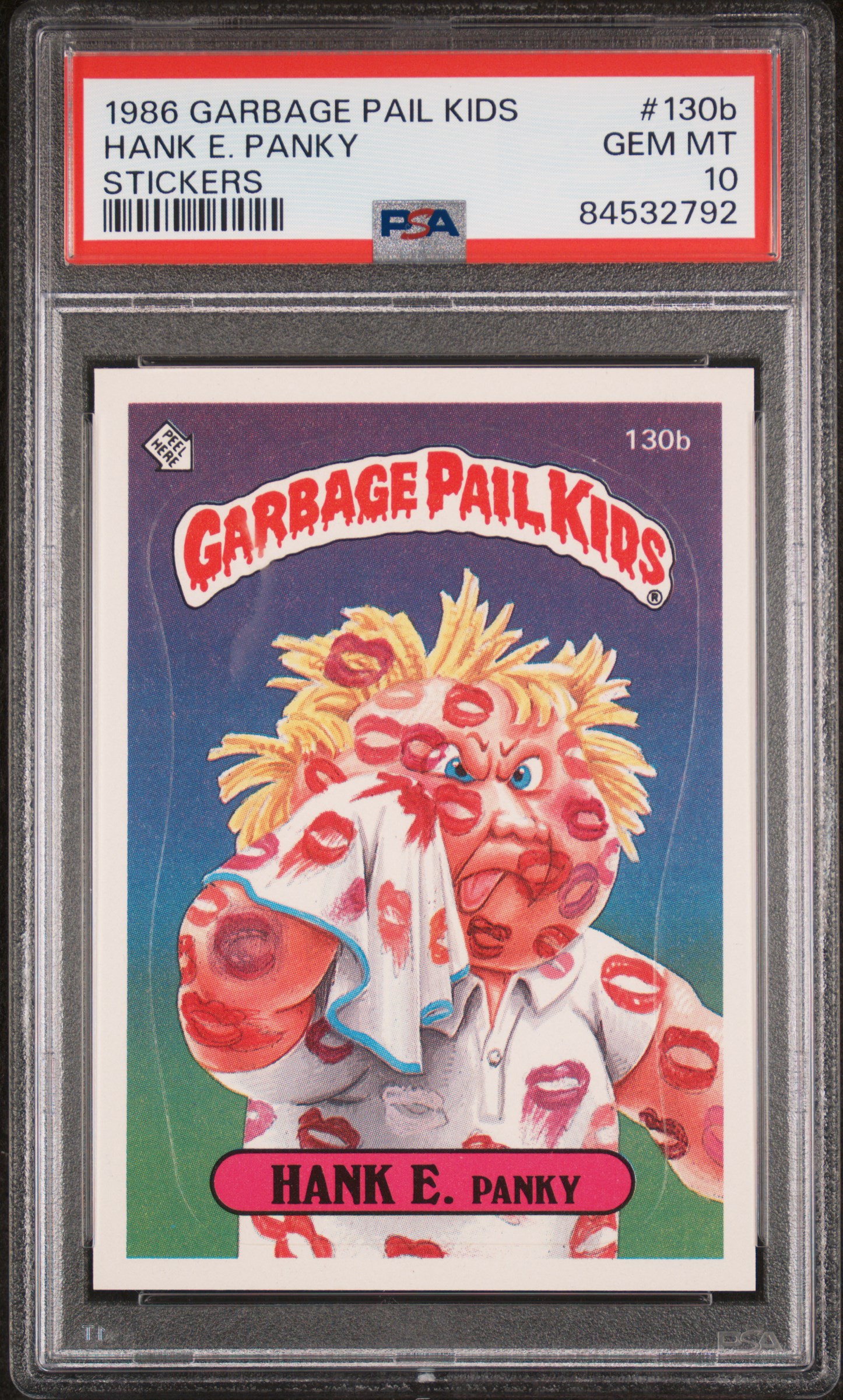 1986 GARBAGE PAIL KIDS STICKERS #130b HANK E. PANKY STICKERS