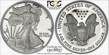 2007-W $1 Silver Eagle PR69DCAM