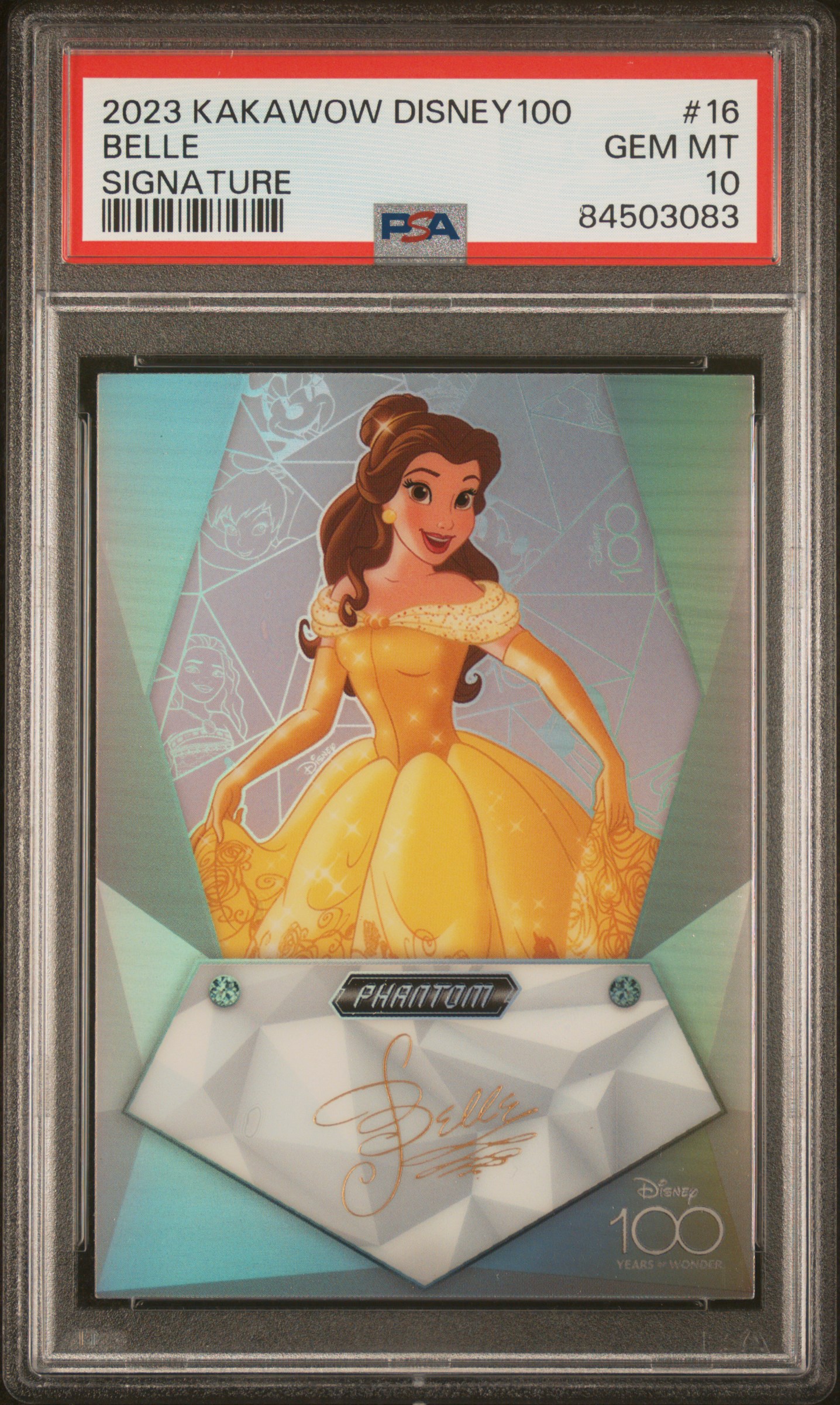2023 KAKAWOW PHANTOM DISNEY100 WONDROUS CHARACTER SIGNATURE #16 BELLE SIGNATURE
