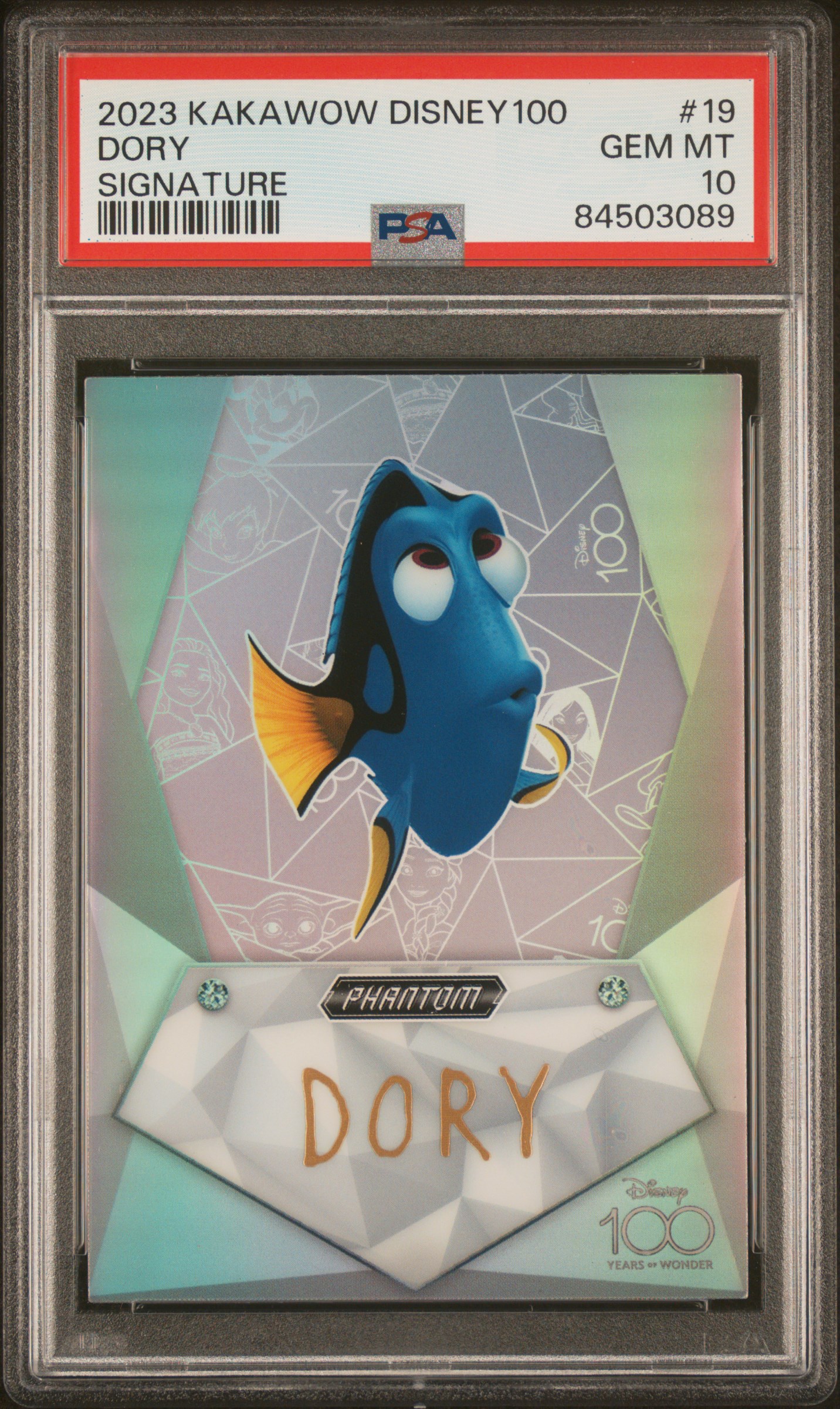 2023 KAKAWOW PHANTOM DISNEY100 WONDROUS CHARACTER SIGNATURE #19 DORY SIGNATURE