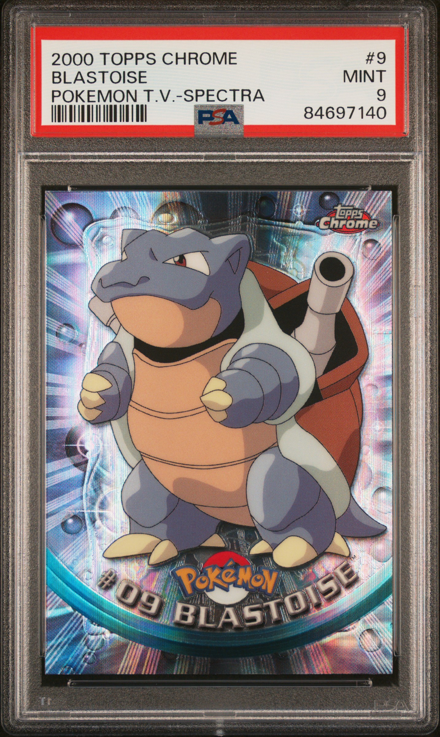 2000 Topps Chrome Pokemon T.v. Blastoise #9 (Pokemon T.v.-Spectra) Mint 9 front