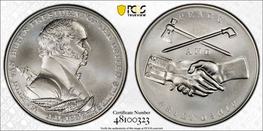 (2021) Medal Martin Van Buren "1837" Silver Matte Finish MS70