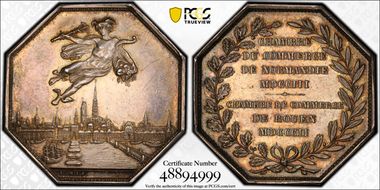 "1802" Jeton CdC Rouen Corne Ag MS61