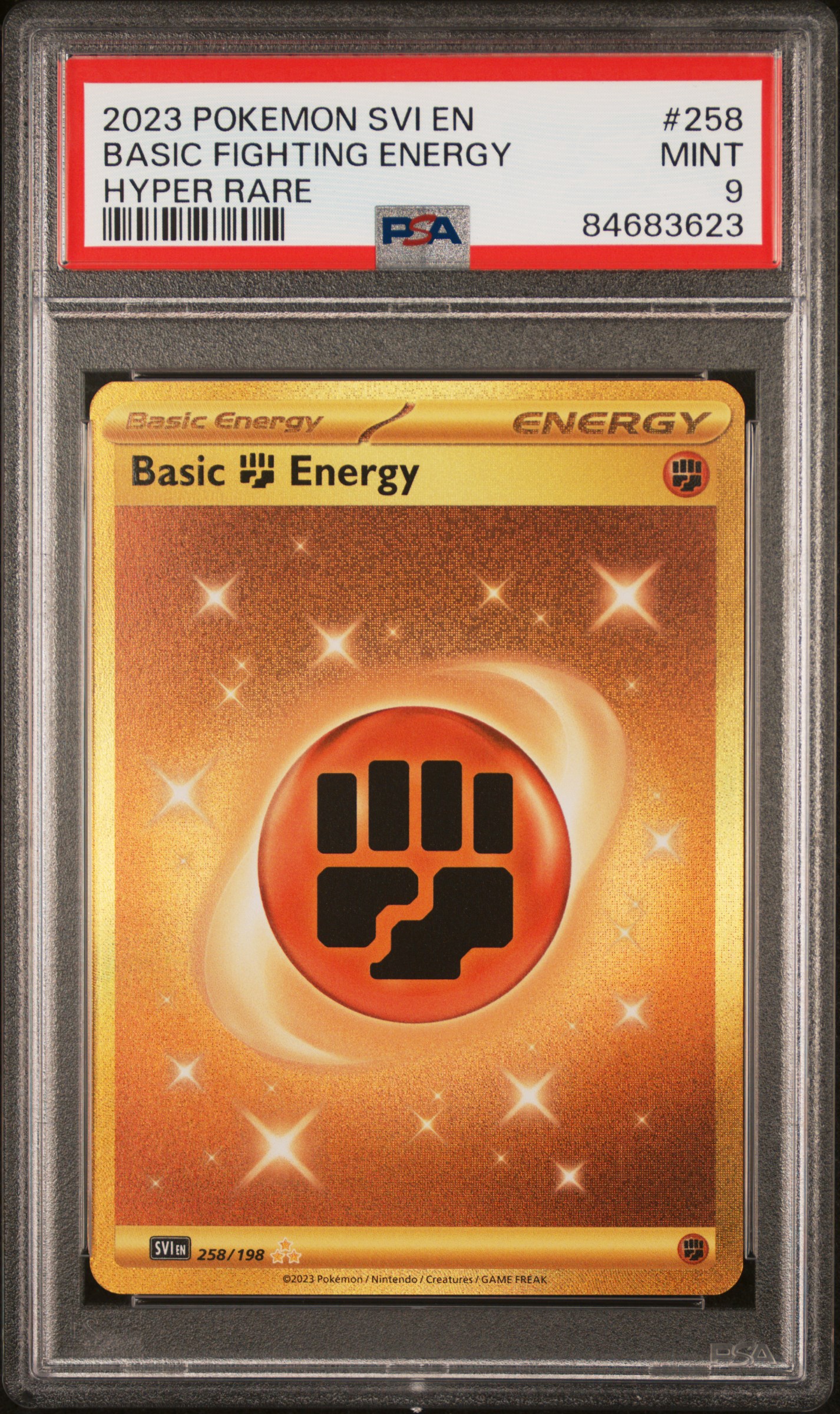 2023 POKEMON SVI EN-SCARLET & VIOLET #258 BASIC FIGHTING ENERGY HYPER RARE