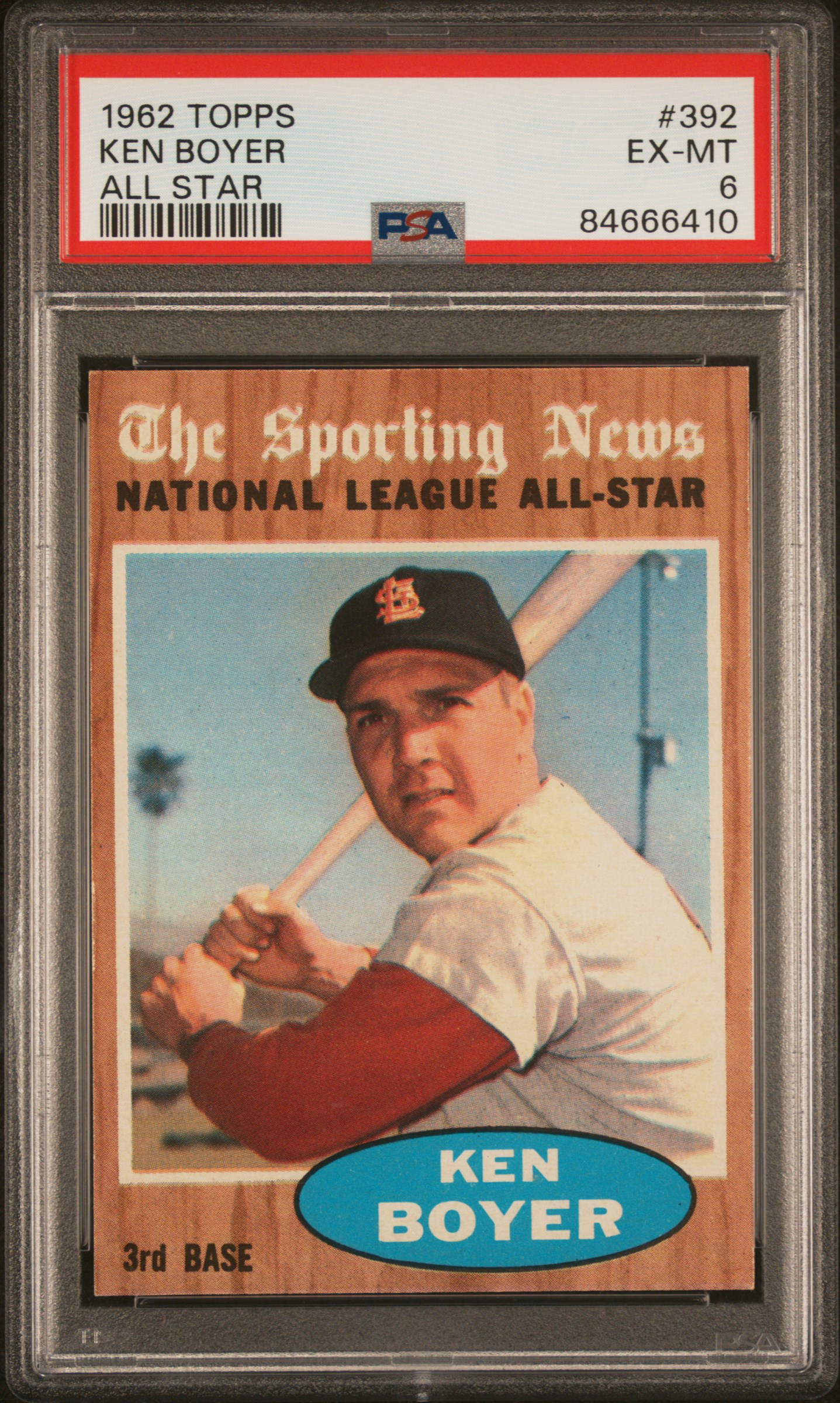 1962 TOPPS #392 KEN BOYER ALL STAR