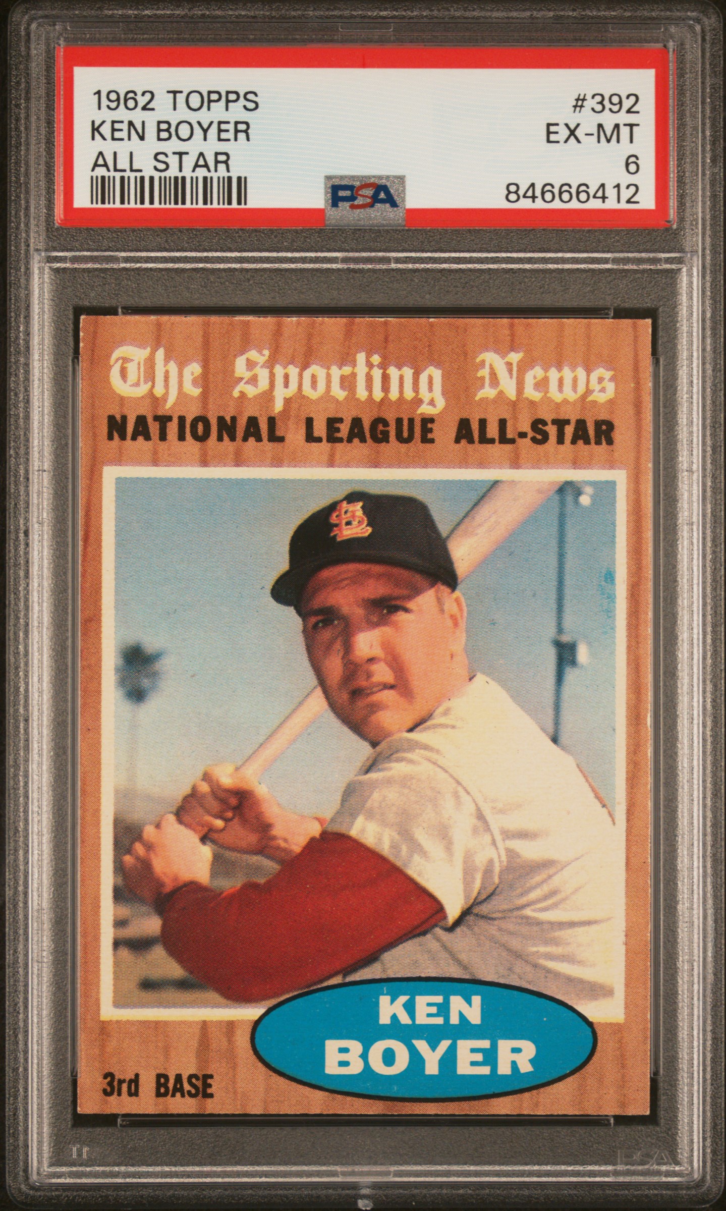 1962 TOPPS #392 KEN BOYER ALL STAR