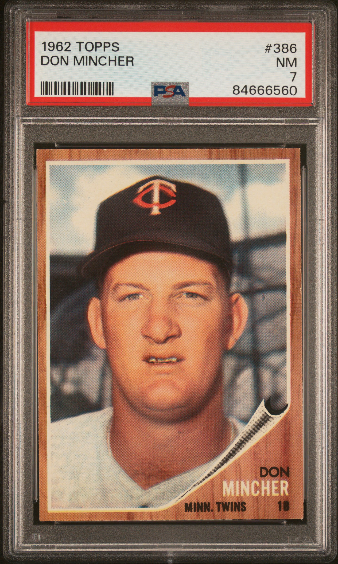 1962 TOPPS #386 DON MINCHER